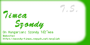 timea szondy business card